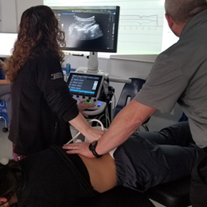 picture Plainville chiropractic ultrasound imaging of spinal vertebrae during treatment